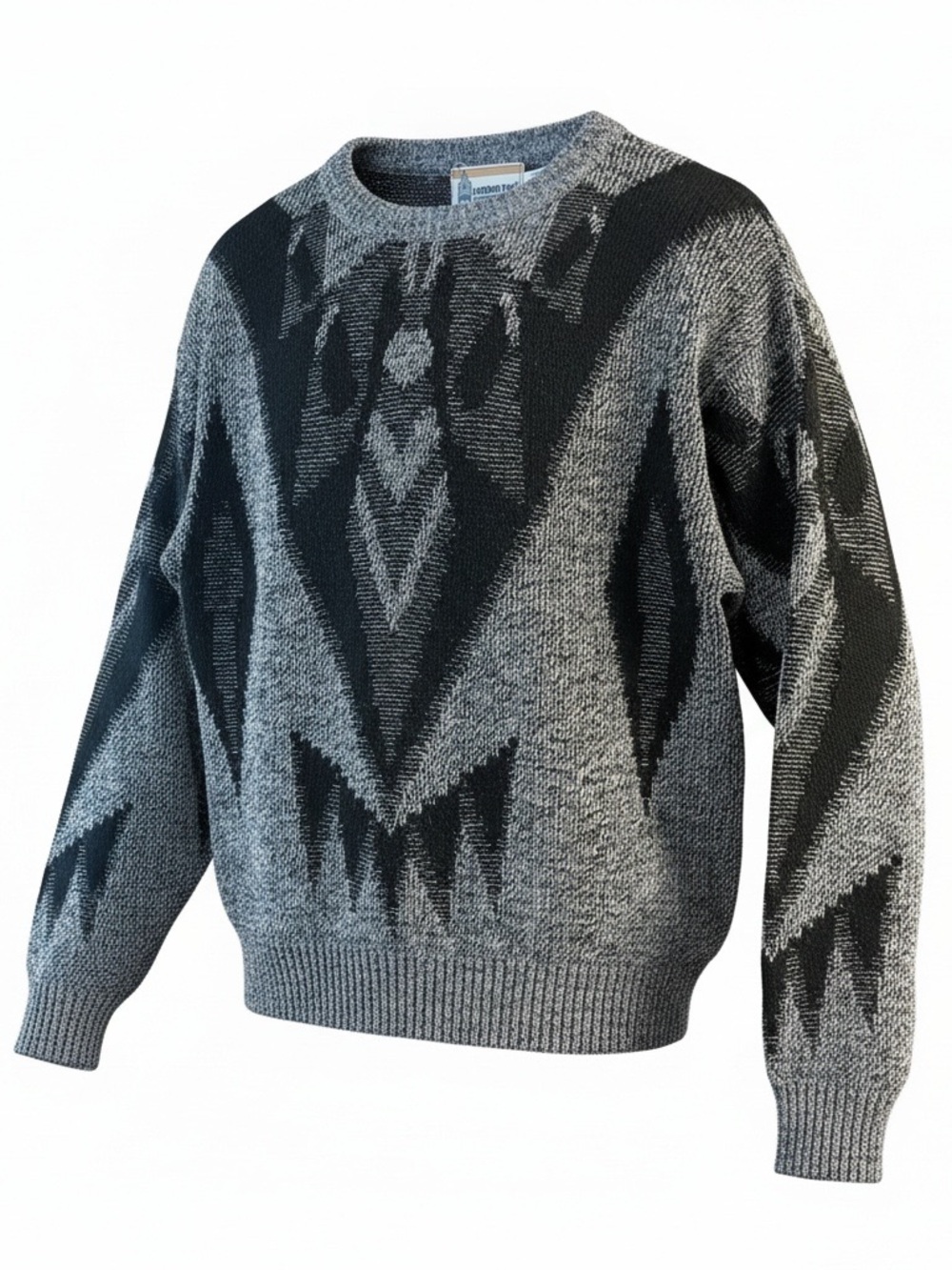 Vintage London Fog Abstract Geometric Knit Sweater